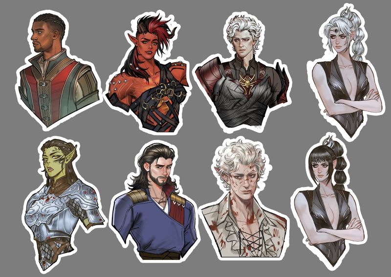4-inch Baldur&#39;s Gate 3 stickers