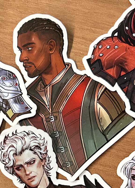 4-inch Baldur&#39;s Gate 3 stickers, Design: Wyll