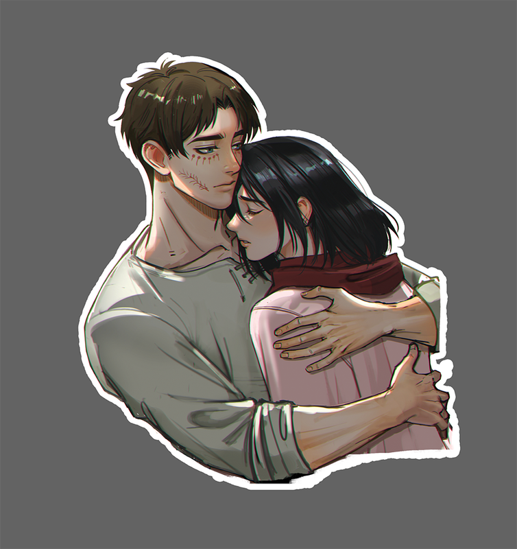 4-inchEren Mikasa sticker