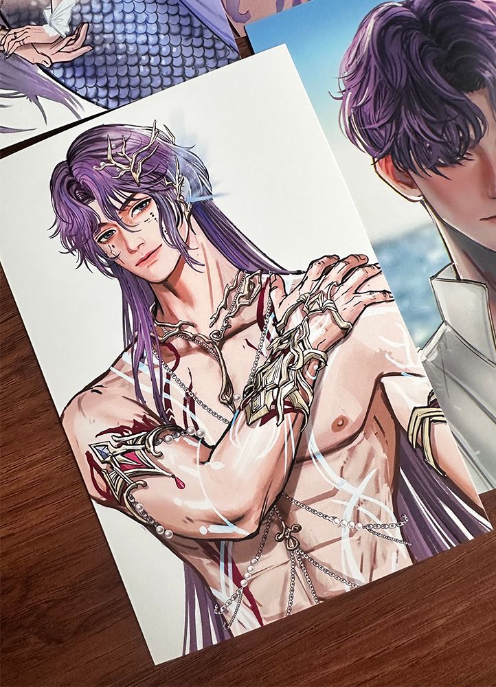 Love and Deepspace : Rafayel prints, Design: Lemurian Sea God