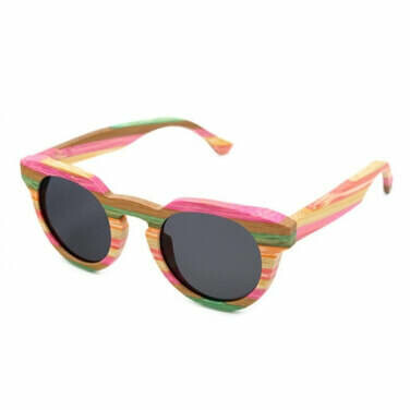 Bamboo Sunglasses Rainbow Rounded