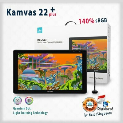 140% sRGB, HUION KAMVAS 22+ plus, Quandom Dots technology LCD display drawing tablet