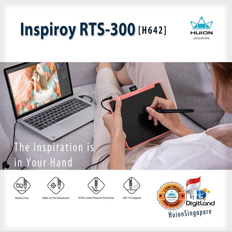 Huion Inspiroy RTS-300 [H642] best for students and beginner