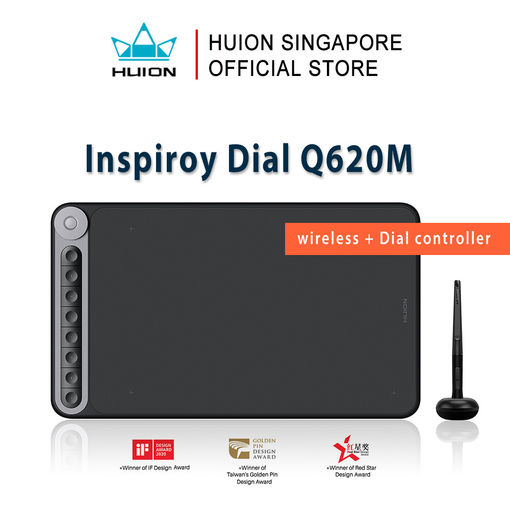 Huion Inspiroy Dial Q620M, Wireless tablet with Dial Controller