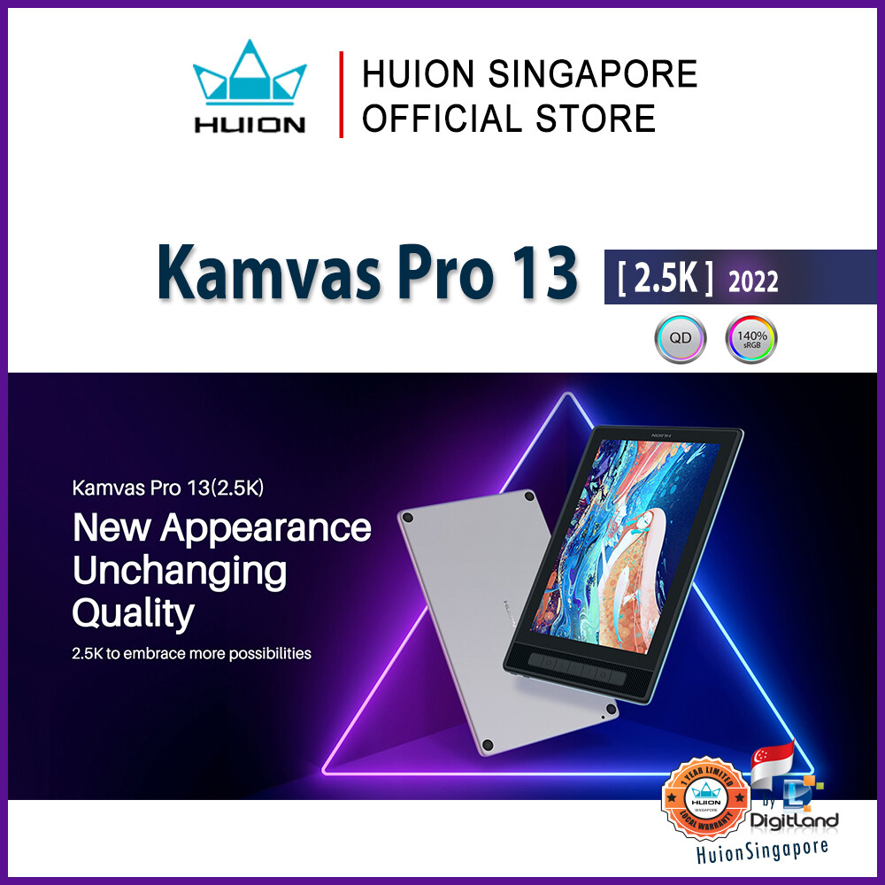 Huion Singapore Kamvas Pro 13 2.5k Drawing Tablet Pen Display with Full-Laminated Screen