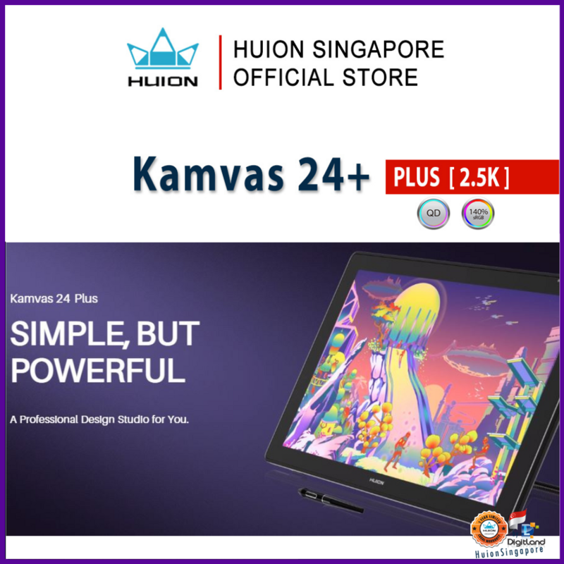 Huion Singapore Kamvas 24 Plus Drawing Tablet Pen Display | With a fully-laminated and anti-glare screen