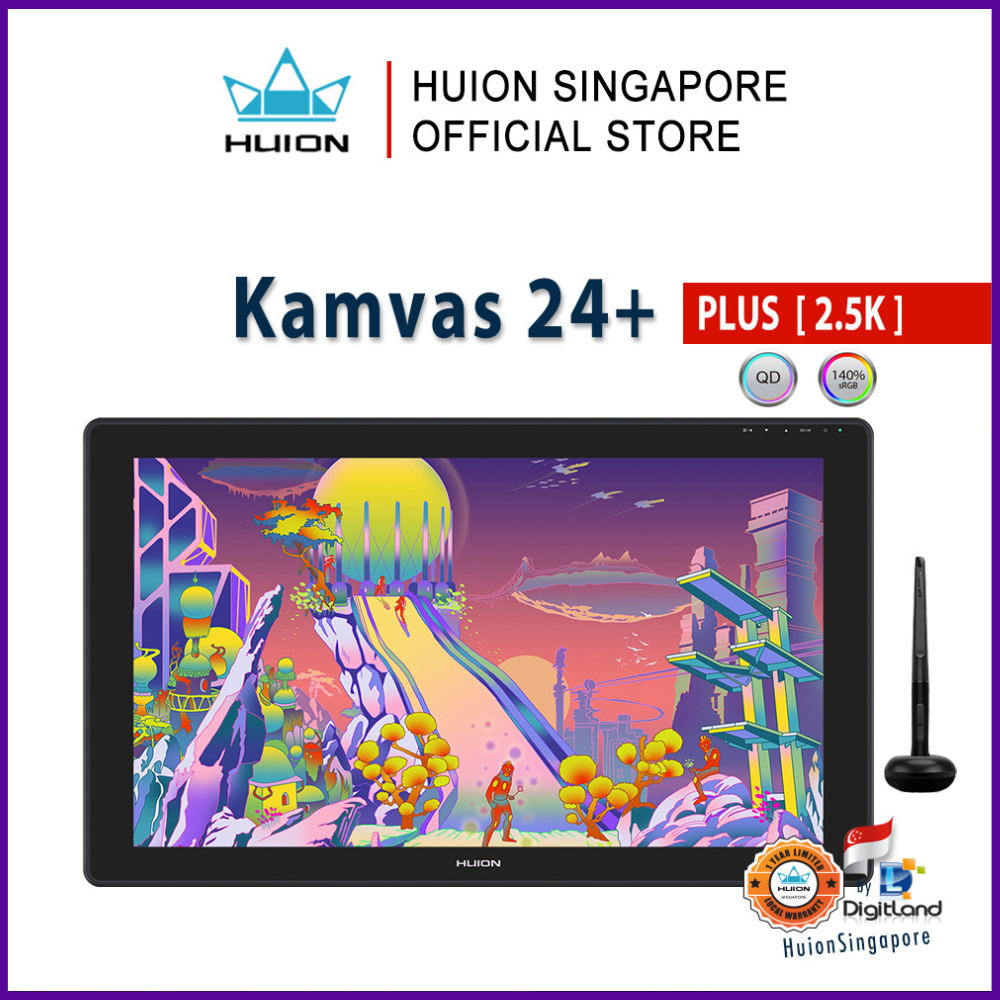 Huion Singapore Kamvas 24 Plus Drawing Tablet Pen Display | With a fully-laminated and anti-glare screen
