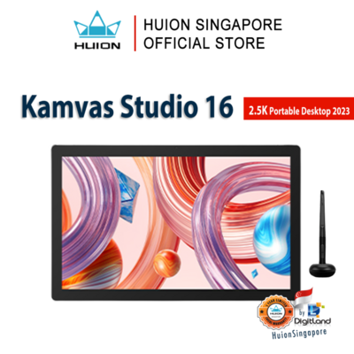 Huion Kamvas Studio 16 | 3-in-1 Portable Pen Computer Pen Drawing Tablet Pen Display | 2.5K Portable Pen Desktop
