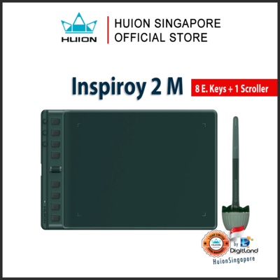 Huion Inspiroy 2 M with 8 Keys and 1 scroller Portable Drawing Pen Tablet Battery-free Pen with PenTech 3.0