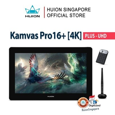 Huion Kamvas Pro 16 (4K) Plus UHD | Drawing Tablet With Super High Resolution And Clear Screen