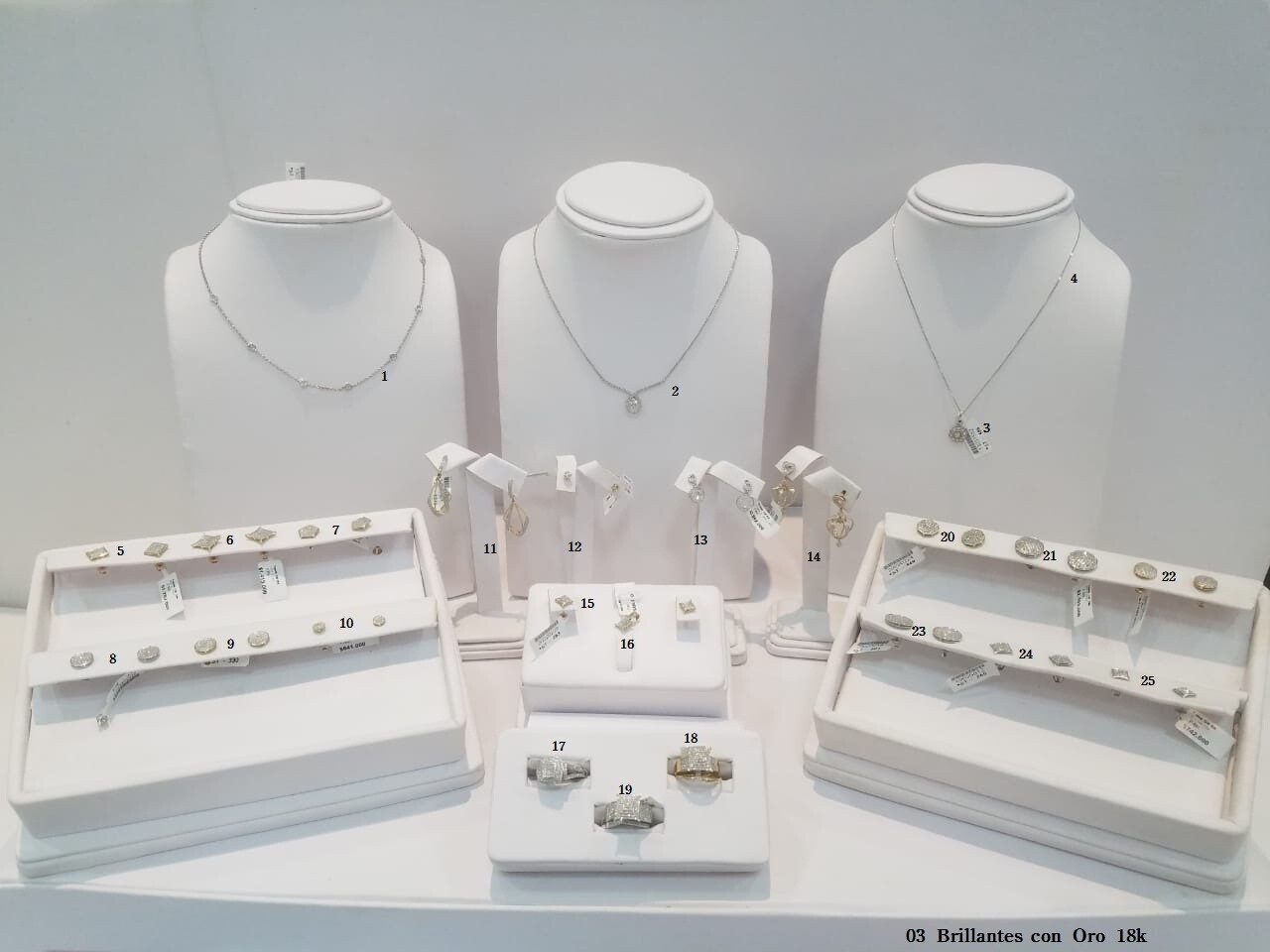 Gargantilla Oro Blanco 18K Diamantes - En Foto el No.2