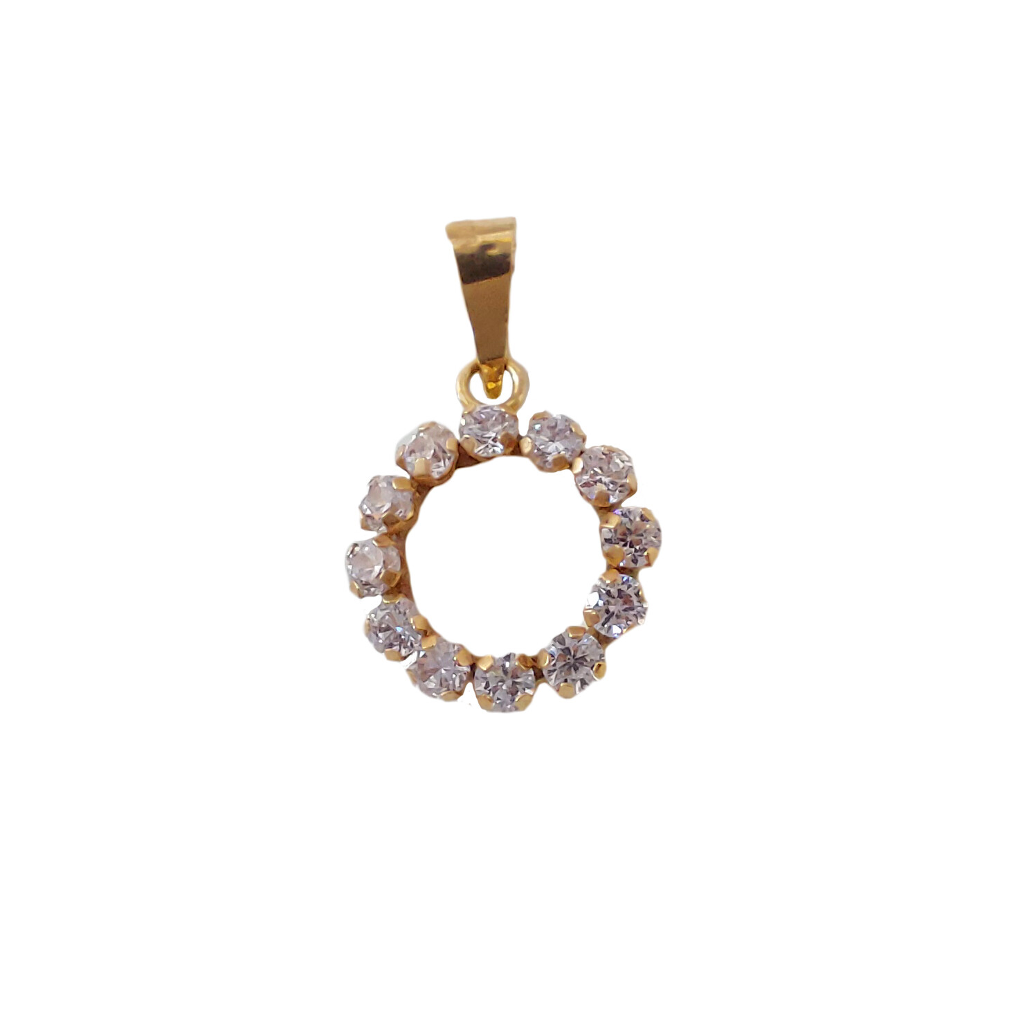 Dije Oro Blanco 18k con Circon