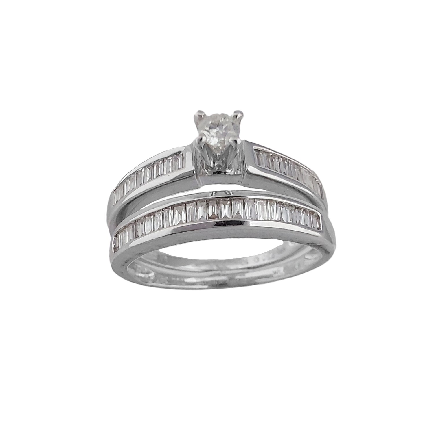 Anillo y Pisanillo en Oro Blanco 18k con Diamantes*