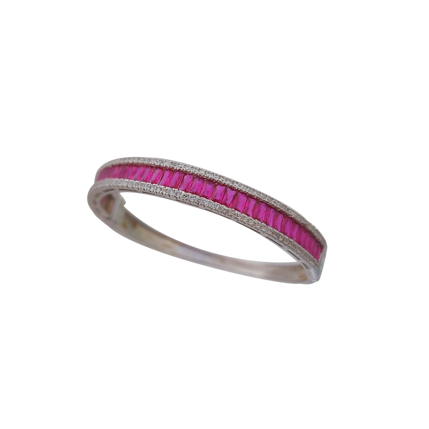 Pulsera en Plata con Circón Rubi*