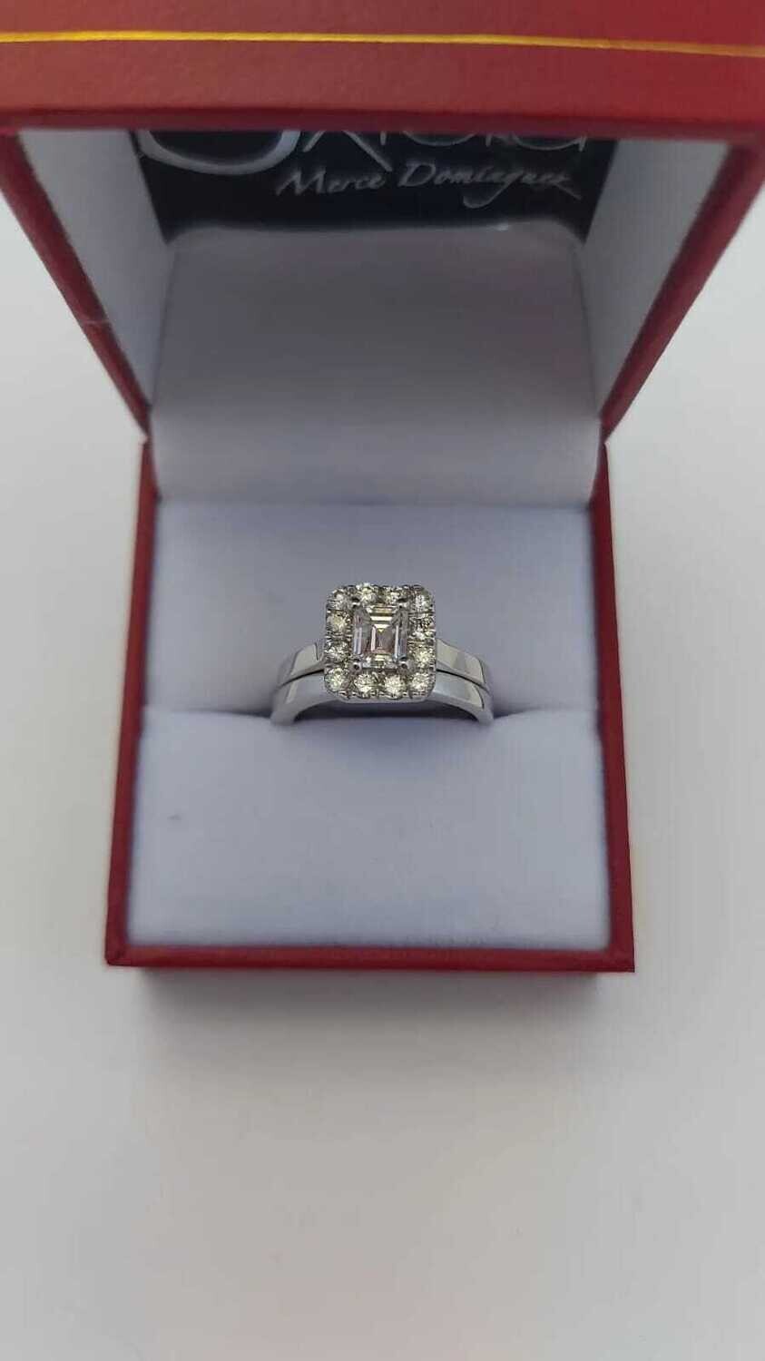 Anillo y Pisanillo en Oro Blanco 18k  con Diamante*0.70ct
