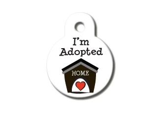 Círculo pequeño blanco &quot;Soy Adoptado&quot; 
