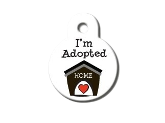 Círculo pequeño blanco "Soy Adoptado" 