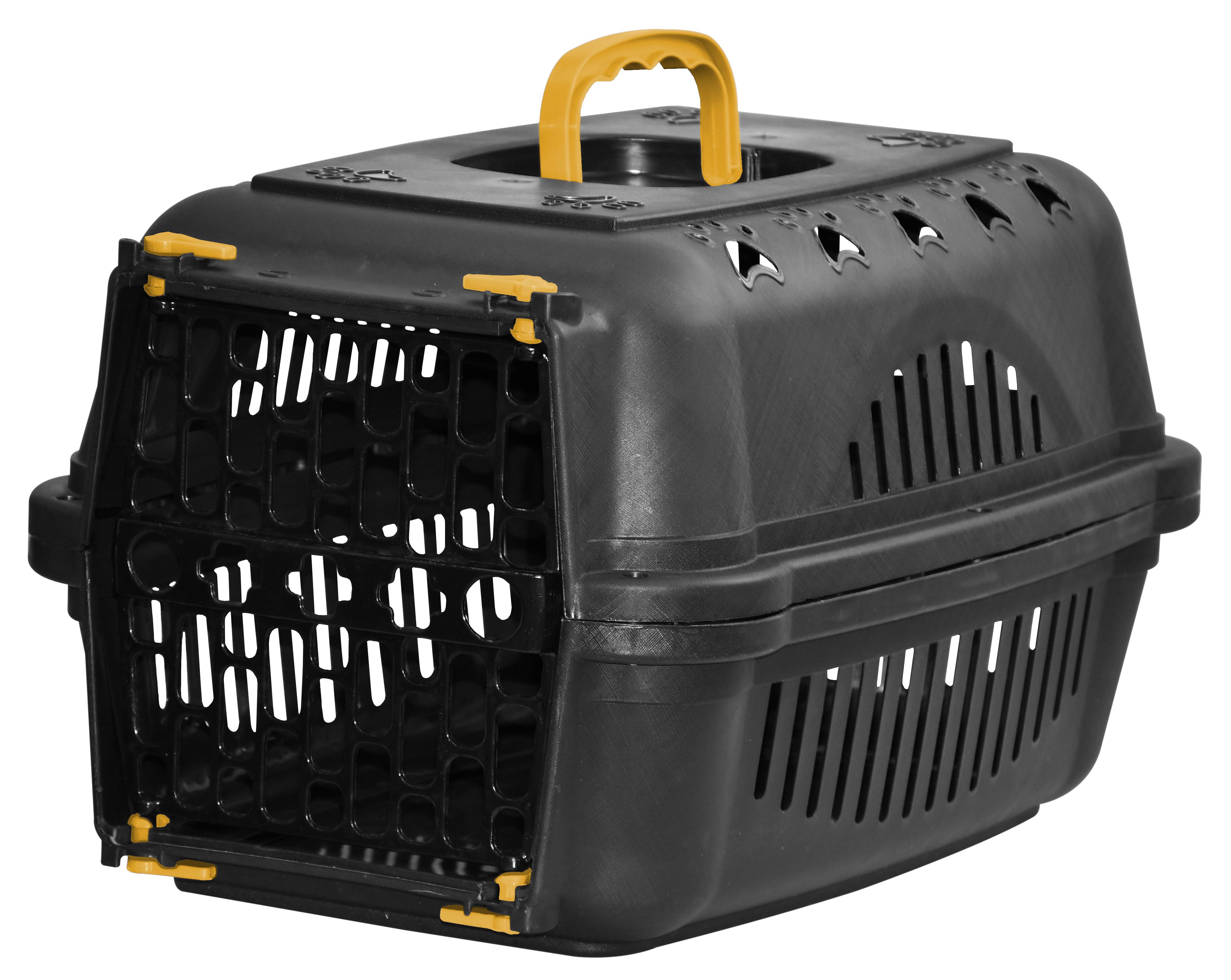 Transportadora Falcon #1 Negra C/amarillo (puerta Plastico) 