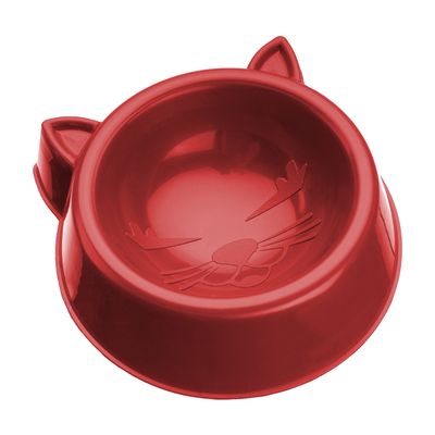COMEDERO PARA GATOS DE LUJO 100 ML - ROJO