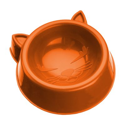 COMEDERO PARA GATOS DE LUJO 100 ML - NARANJA