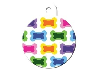 Círculo grande Blanco con multi-huesos de colores 