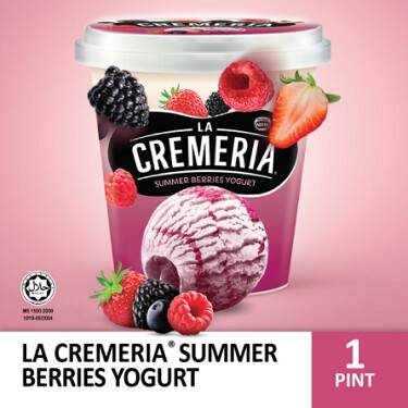 LA CREMERIA Summer Berries Yogurt Ice Cream (1 Pint, 750ml )