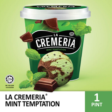 LA CREMERIA Mint Temptation Ice Cream (1 Pint, 750ml)