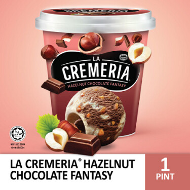 LA CREMERIA Hazelnut Chocolate Fantasy Ice Cream (1 Pint, 750ml)