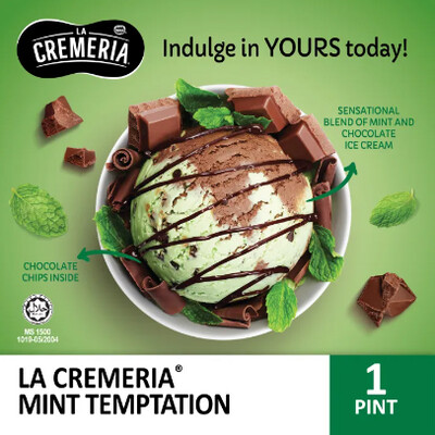 LA CREMERIA Mint Temptation Ice Cream (1 Pint, 750ml)