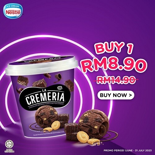 LA CREMERIA Chocolate Brownie Ice Cream (1 Pint, 750ml)