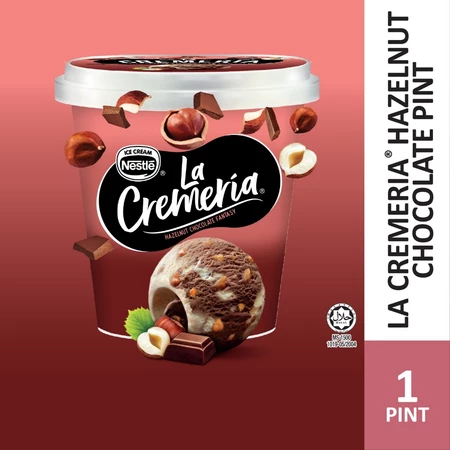 LA CREMERIA Hazelnut Chocolate Fantasy Ice Cream (1 Pint, 750ml)