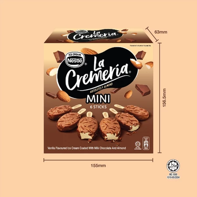 Nestlé La Cremeria Mini Almond Vanilla Ice Cream (6pcs x 45ml)