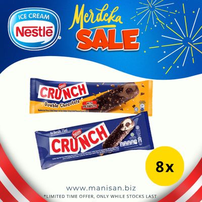 [MERDEKA  SALE] NESTLÉ Crunch Vanilla / Double Choc Ice Cream  (8 Sticks)