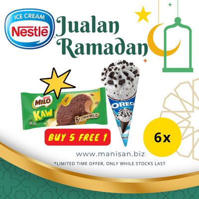 [SALE] Milo Kaw &amp; Oreo Ice Cream Cone (6 pcs)
