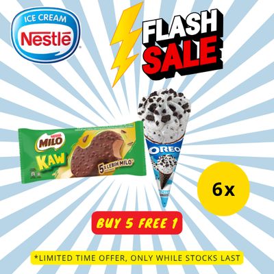 [FLASH SALE] Milo Kaw &amp; Oreo Ice Cream Cone (6 Pcs)