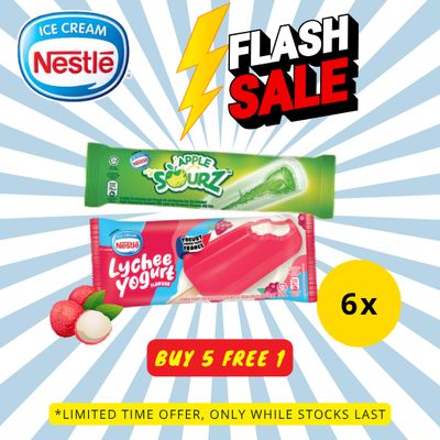 [FLASH SALE] NESTLÉ Lychee Yogurt/Apple Sourz (6 Sticks)