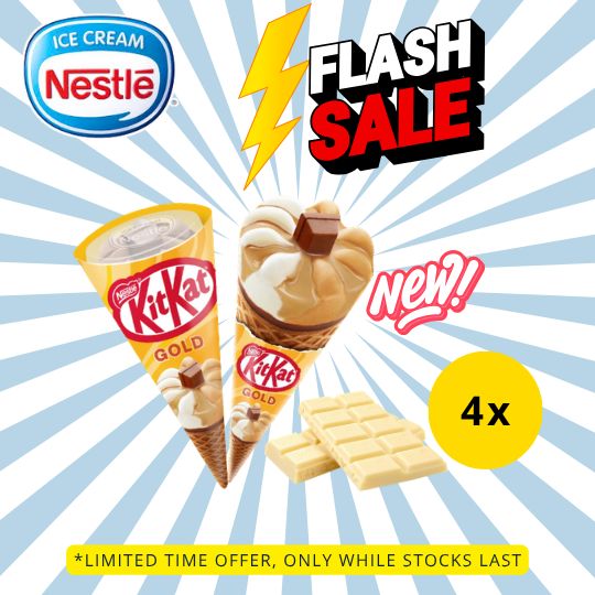 [FLASH SALE] Nestle KitKat GOLD Cone Ice Cream (4 Cones)