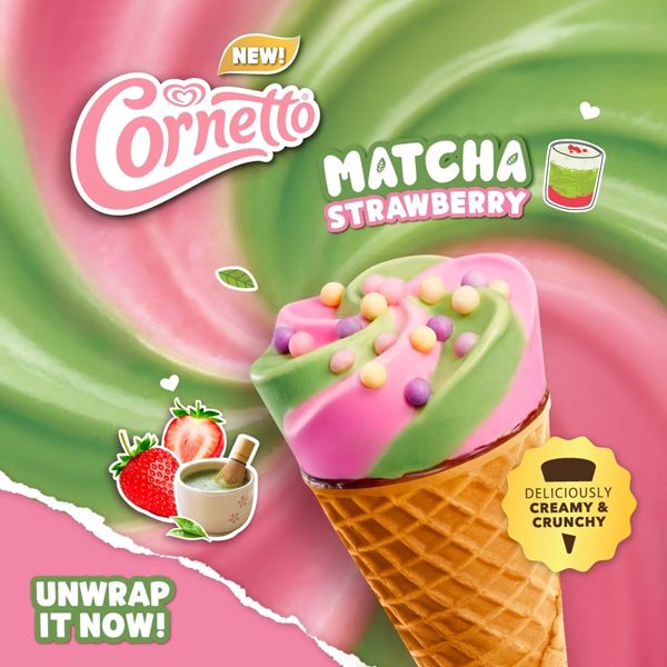 Cornetto Matcha Strawberry Ice Creams (24pcs)