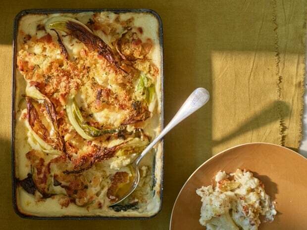 Confit garlic cauliflower cheese