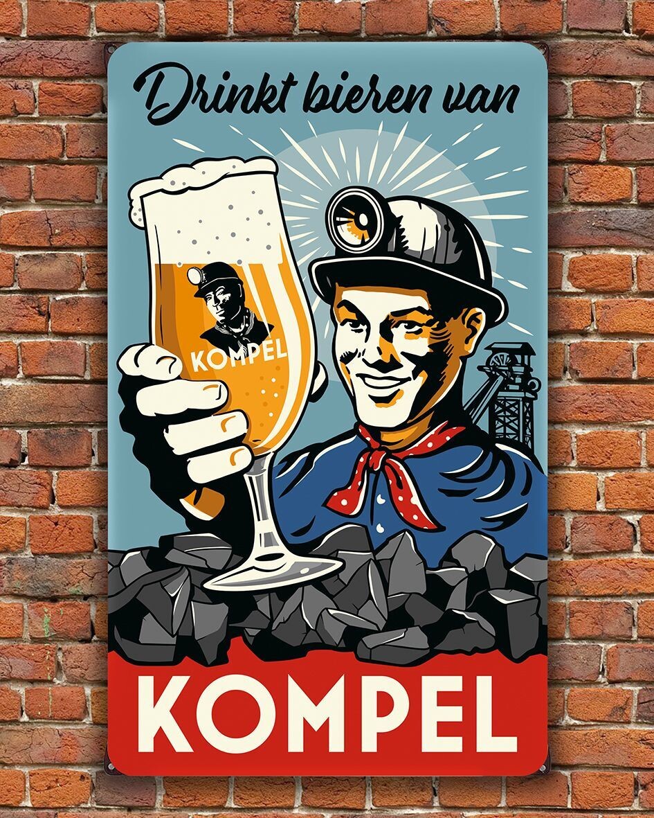 NIEUW - LIMITED Emaille Bord Kompel - Edition 2023 (30cmx50cm)