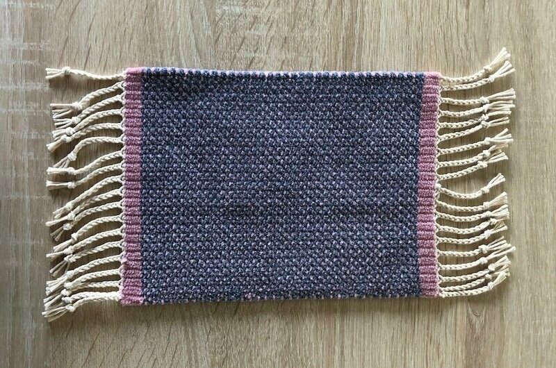 Tapis mini "Puntini" gris bleu/rose