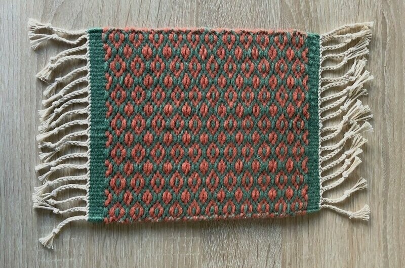 Tapis mini "Rhombe" amande/crevette