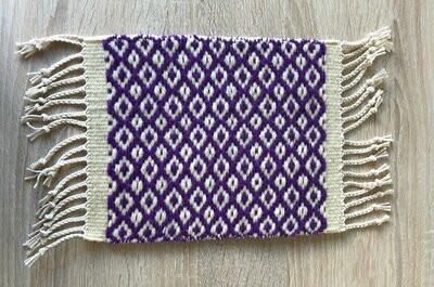 Tapis mini "Rhombe" ivoire/violet
