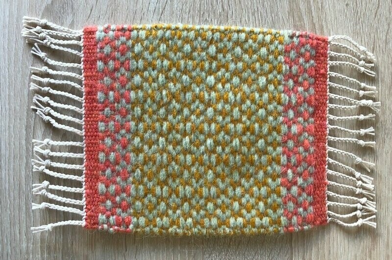 Tapis mini "Yoyo" vert clair/orange/jaune