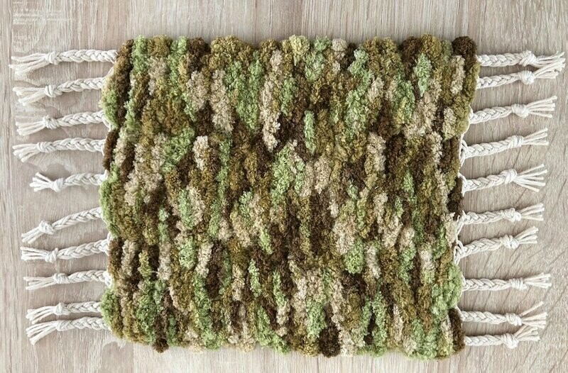 Tapis mini "Pompon" vert