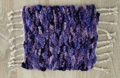Tapis mini "Pompon" violet scintillant