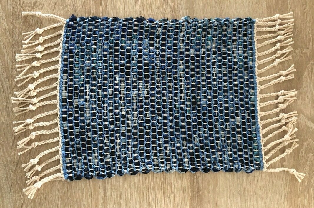Tapis mini "Ehuna" bleu/gris