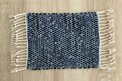 Tapis mini "Ehuna" bleu/blanc