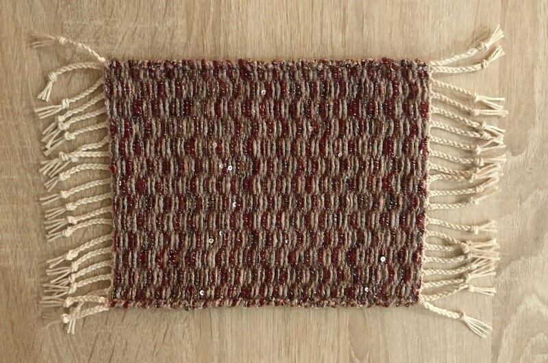 Tapis mini "Kyma" rouge/rose/gris
