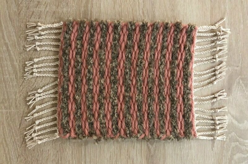 Tapis mini "Toison" marron/rose